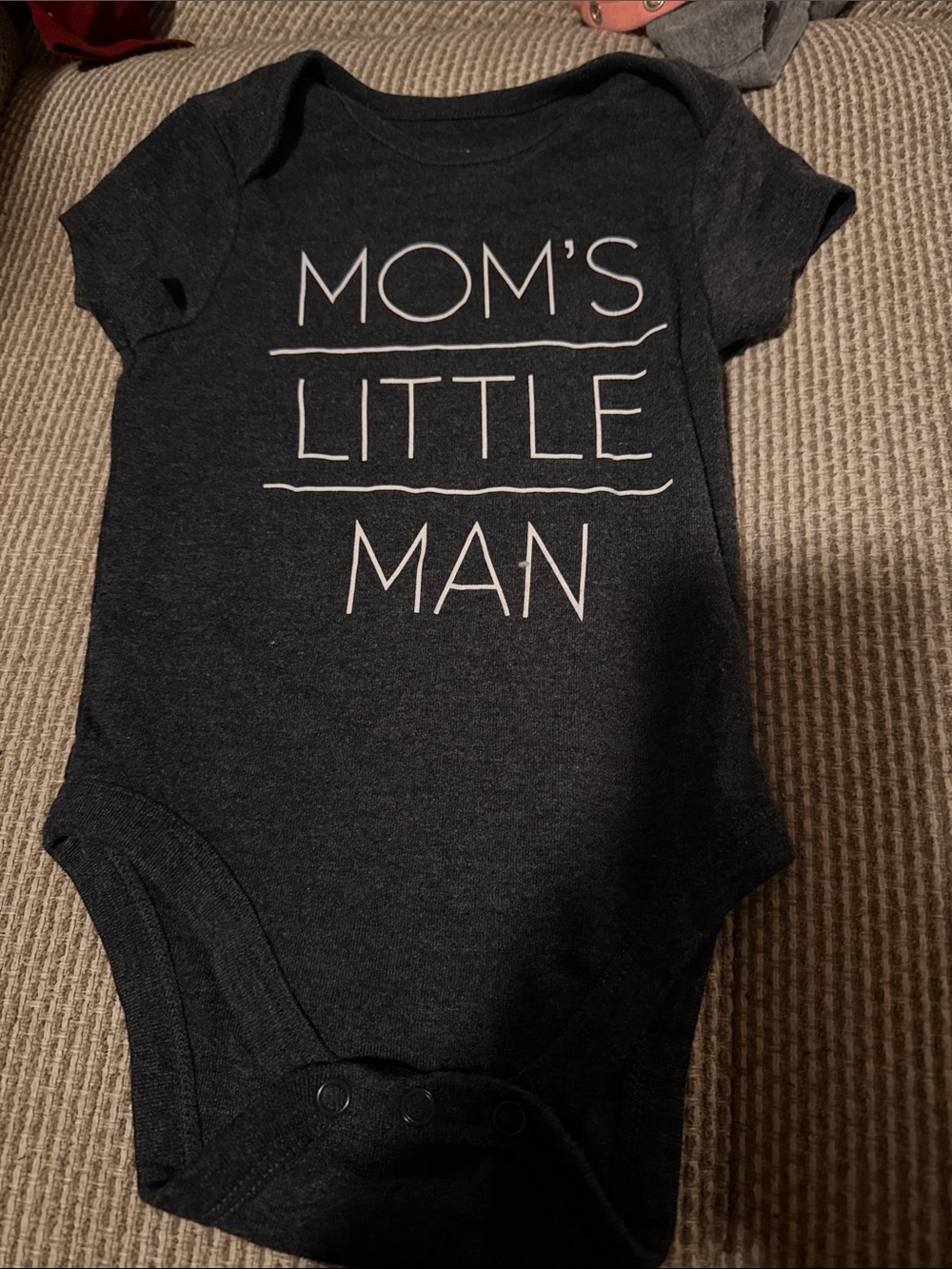 jumping beans Charcoal Gray 'Mom's Little Man' One-Piece